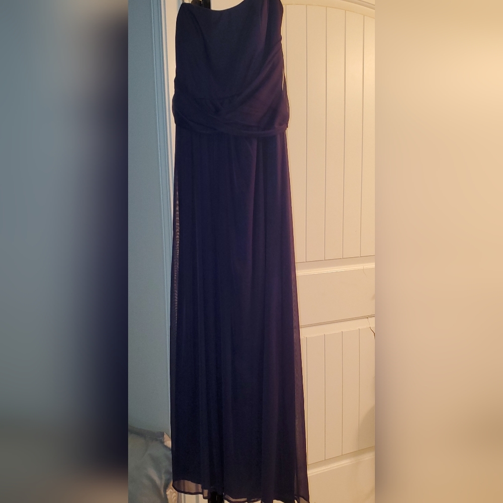 David Bridal Plum Strapless Aline Dress Size 12